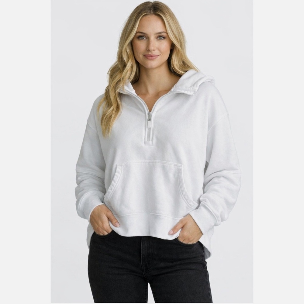 Offline by Aerie Womens White Quarter Zip Hoodie